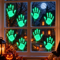 Glow in the Dark Luminous Hands Glass Stickers - 8 Pack